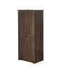 Industrial 2-Door grey and brown Armoire Clothes Storage Faux Wood Handles Wardorbe-Christopher Knight Home - image 2 of 4