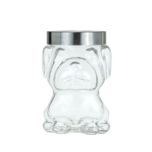 Amici Pet Mad Dog Glass Canister Airtight Dog Treat Jar Cute Dog Treat Jar For Kitchen Counter 48 Oz. Target