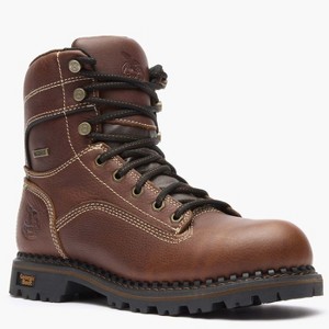 Georgia Boot AMP LT Logger Women's Brown Alloy Toe Waterproof Low Heel Logger Boot - 1 of 4