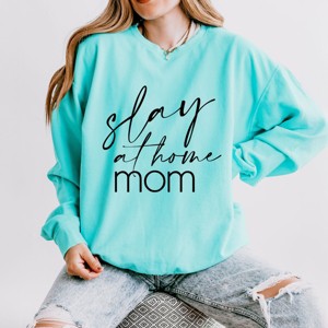 Simply Sage Market Slay At Home Mom Lightweight Garment Dyed Sweatshirt - 1 of 4