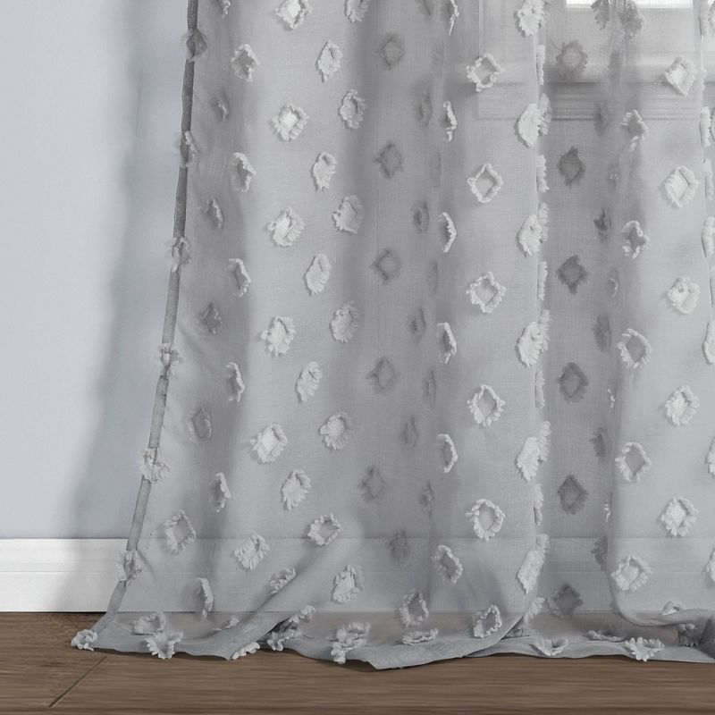 Set of 2 (84"x38") Textured Dot Grommet Sheer Window Curtain Panels - Lush Décor, 5 of 8