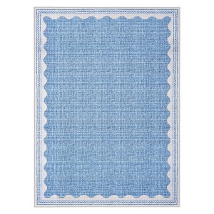 Washable Modern Bordered Rug Non Slip Low Pile Rug Soft Contemporary Throw Floor Cover Foldable Indoor Carpet for Living Room Bedroom Nursery - 1 of 4