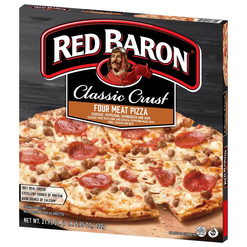 Red Baron Frozen Pizza Classic Crust Four Meat - 21.95oz, 3 of 12