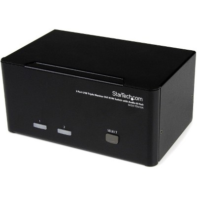 StarTech 2 Port Triple Monitor DVI USB KVM Switch with Audio & USB 2.0 Hub