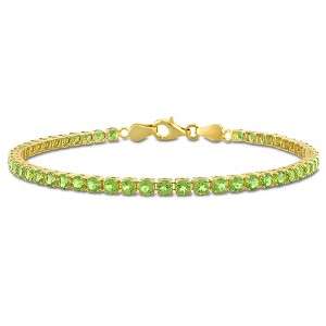 EVERLY JEWELRY | Yellow Plated Sterling Silver 4 3/5 CT TGW Peridot Bracelet With Chain, 7.25-inch - 1 of 4