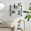 31.5" x 22.5" Modern 2 Tier Hanging Bracket Wall Shelve White Birch - Danya B.: Chic Storage, Metal MDF - 3 of 4