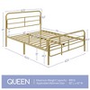 Yaheetech Modern Metal Platform Bed with Geometric Patterned Headboard - 3 of 4