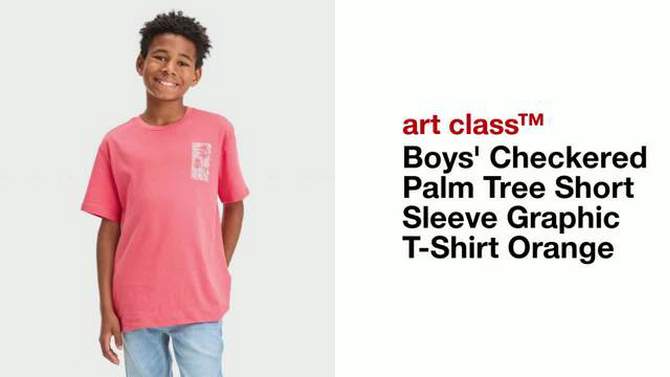 Boys&#39; Checkered Palm Tree Short Sleeve Graphic T-Shirt - art class&#8482; Orange, 2 of 5, play video