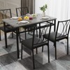 5 Piece Dining Table Set for 4, Table and Chairs Set for 4,  Metal Frame Rectangular Dining Room Table Set for Kitchen, Dining Room, Small Space - 2 of 4