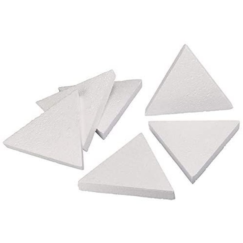 6 Pack Triangle Polystyrene Foam, Painting Activity for Kids, DIY Toy Puzzle, Arts & Crafts Supplies for School Project, 8 inches, 1 of 3