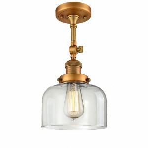 Bell - 1 Light Semi-Flush Mount In Industrial Style-14 Inches Tall and 8 Inches Wide - 1 of 1