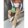 Women's Summer Fall Casual Elastic Waist Wide Leg Straight Cargo Pants Flap Pockets Loose Fit Solid Color Daily Long Trousers - 4 of 4