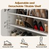 SEVOBAL Shoe Cabinet 7 Tier 28 Pairs Shoe Cabinet Storage Entryway Hidden Narrow Shoe Cabinets Adjustable Shelves Hallway, White, 13.7"*31.49"*45.27" - 3 of 4