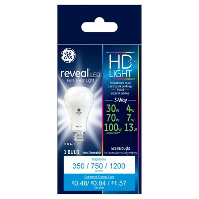 General Electric 100W Reveal Hd 3070 Equivalent 3Way LED Light Bulb