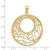 Black Bow Jewelry 14k Yellow Gold Filigree Lily Circle Pendant, 39mm (1 1/2 inch) - 3 of 4