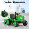 Costway 2-in-1 Electric Toy Car 12V Kids Ride On Tractor w/Trailer Remote Control Lights Grayish Gree/Red/Pink/Green - 2 of 4