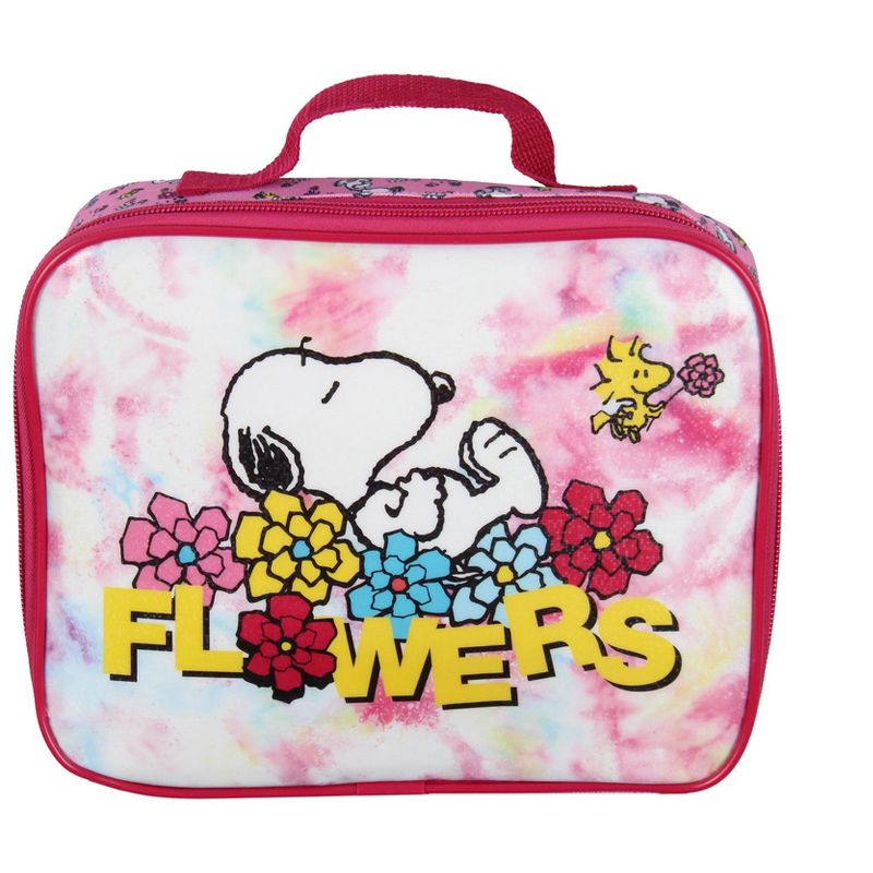 Peanuts Snoopy Woodstock Flower Character 3 PC Backpack Lunchbox Pencil Pouch Pink, 5 of 7