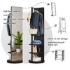 Lyngins 360° Rotating 69"x16" Full Length Mirror with Hook Storage Rack Coat Rack, Rubberwood Full Body Mirror, Floor Mirror/Standing Mirror - 4 of 4