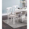 VYNXARIA Classic Design Dining Room 5pc Set Round Table 4x side Chairs Cushion Fabric Upholstery Seat Rubberwood Furniture - 2 of 4
