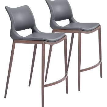 Set of 2 Laval Counter Height Barstool Chairs Dark Gray - ZM Home