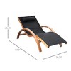 Chic Crate - Black Outdoor Chaise Lounge Chair with Breathable Sling Mesh and Comfortable Curved Design for Patio Relaxation - 3 of 4