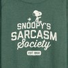 Women's - Peanuts - Snoopy Sarcasm Society Lightweight French Terry Wide Neck Long Sleeve Shirt - 2 of 4