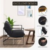 Living Room Sling Chair, Set of 2, Metal Frame with Armrests, Shredded Foam Cushion, Oversized Lounge Chair for Bedroom, Study, Light Gray - 3 of 4