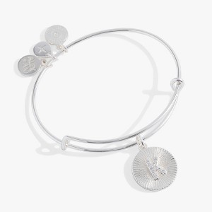 Alex and Ani Initial K Pave Starburst Texture Bangle - 1 of 3