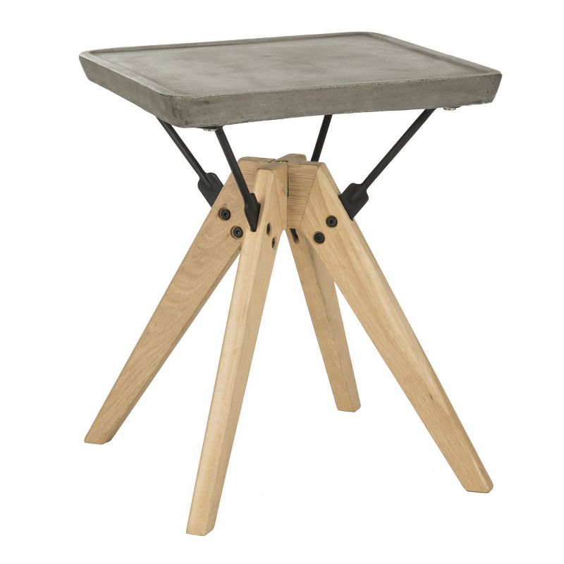 Marcio Concrete Indoor/Outdoor Side Table - Dark Grey - Safavieh., 3 of 7