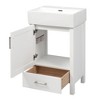 FURNIinspire Bathroom Storage Cabinets Modern Bathroom Vanity With Ceramic Sink, Drawer, Under Sink Organizer, White, 15.16"*20.28"*34.8" - 2 of 4