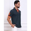 INSPIRE CHIC Men's Pattern Contrast Color Short Sleeve  Pique Polo Shirt - 4 of 4