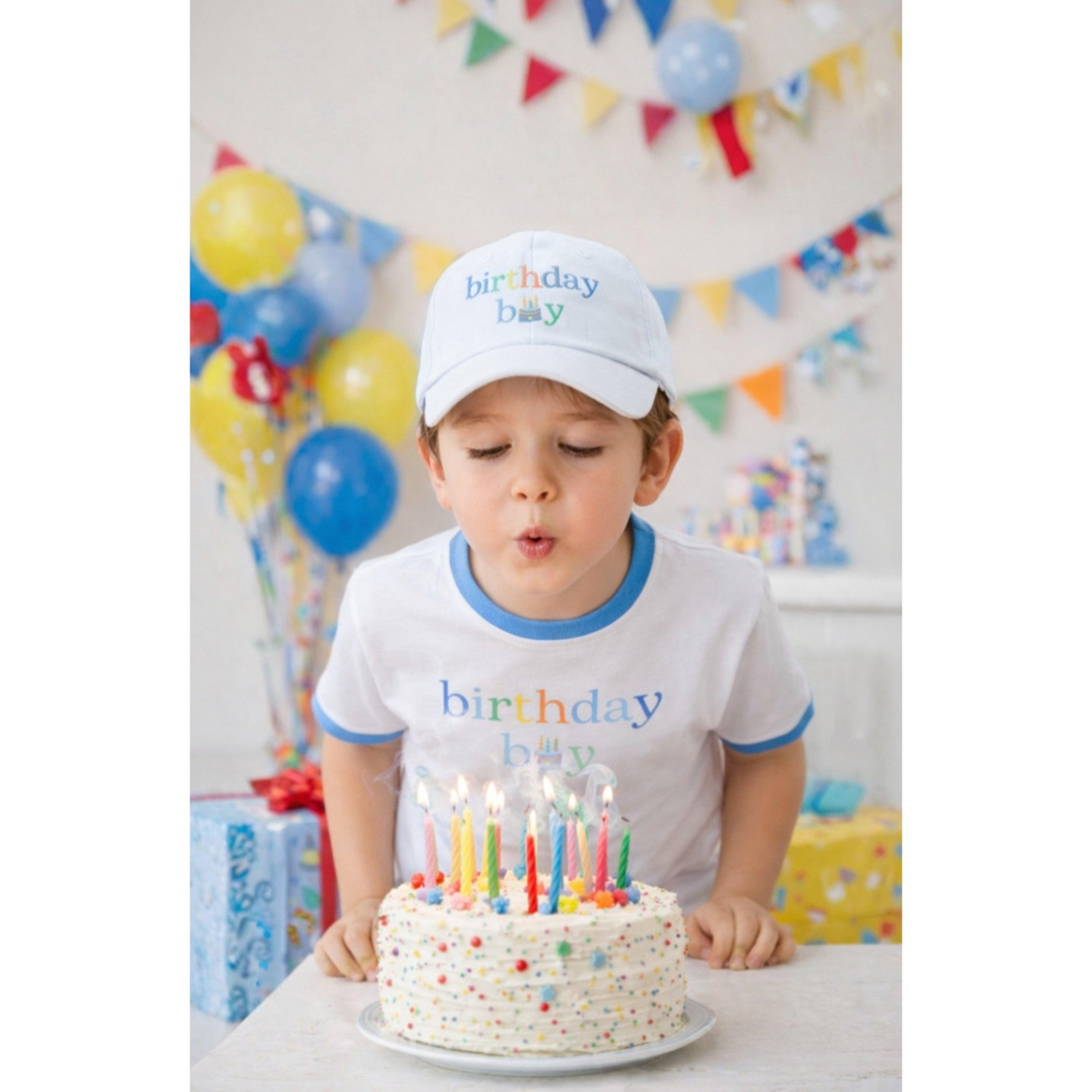 Детская футболка Bits & Bows Birthday Boy Crewneck T-Shirt, White 5/6, цвет: Белый — фото 3
