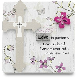 Pavilion Gift Company - Love - 3" x 3" Self-Standing Plaque - Wall Sign Panels - 1 of 3