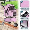 BestMassage Pet Stroller 3/4 Wheels Dog Cat Stroller Jogger Stroller with Removable Liner and Cup Holder Travel Folding Carrier - 3 of 4