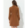 Allegra K Women's Turn Down Collar Long Sleeve Corduroy Button Down Shirt Dress - 4 of 4