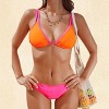 Women's Vibrant Pink and Orange Back Tie Bikini Set - Cupshe - 3 of 4