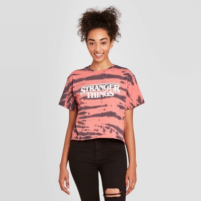 Women's Stranger Things Logo Tie-Dye Short Sleeve Graphic T-Shirt - Red XL