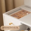 Makeup Vanity Desk with Mirror and Lights, 25.6" HD Lighted Mirror Dressing Table with 3 Drawers, 8 Shelves, for Bedroom Dressing Room- White - 4 of 4