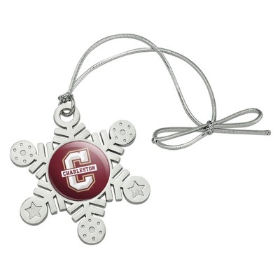 College of Charleston Cougars Logo Metal Snowflake Christmas Tree Holiday Ornament