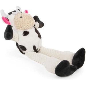 goDog Checkers Skinny Cow Squeaky Plush Dog Toy, Chew Guard Technology - White, Small - 1 of 1