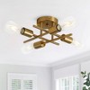 Dewdrop Modern Brass Flush Mount Ceiling Light, 4-Light Semi Flush Fixture for Bedroom Kitchen Hallway - 2 of 4
