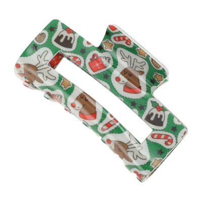 Unique Bargains Christmas Hair Clips Elk for Christmas 3.35"x1.77"x1.57" Red Green 1 Pc
