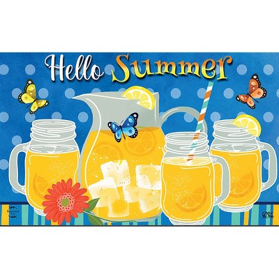 Briarwood Lane Doormat 30x18 Indoor Outdoor Hello Summer Lemonade For Summer Doormat