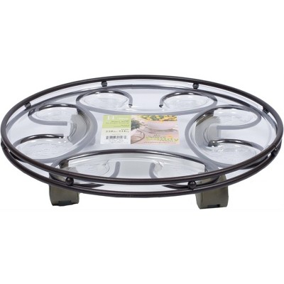 Plastec Deluxe Saucer Caddy with Casters