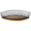Northlight Oblong Iron Baskets with Wooden Base - 15" - Silver and Black - Set of 2 - 4 of 4