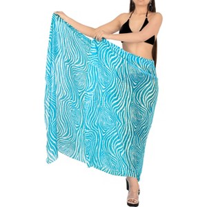 LA LEELA Women's Beachwear Summer Bikini Wraps Beach Wrap Sarong Skirt Swimsuit Swim Cover Ups for Swimwear Coverups Women One Size Blue,Animal Icon - 1 of 4