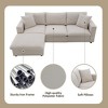 Whisen 101*66" L-Shaped Sectional Sofa & Sofa Couch with Movable Ottoman, Pocket Spring Cushions & Sturdy Iron Frame - Beige - 3 of 4