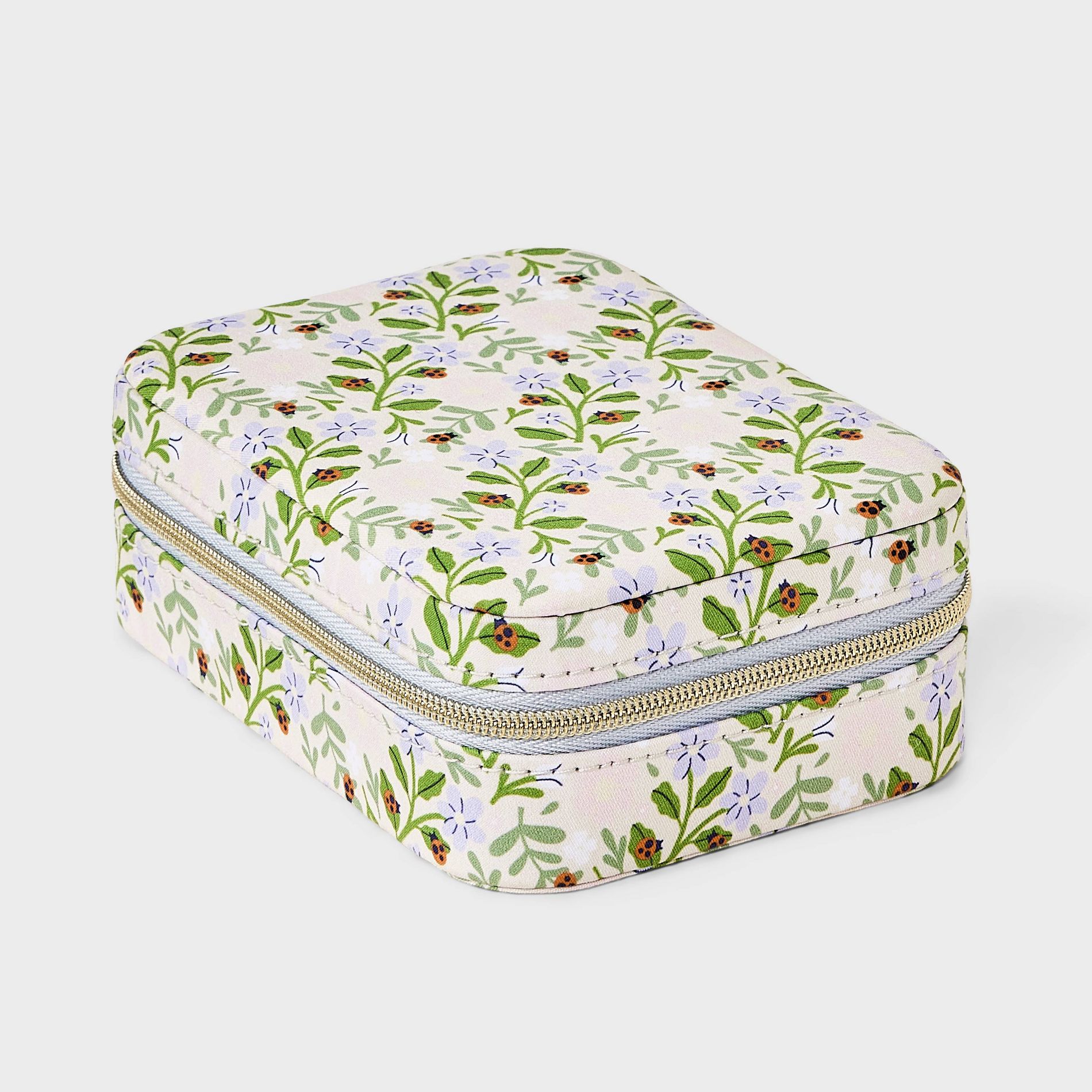 Ladybug Floral Square Travel Jewelry Storage Case - A New Day Multi