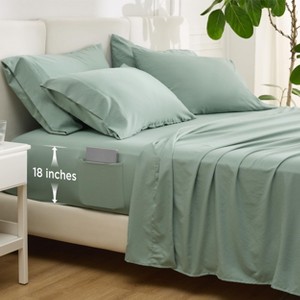 Deep Pocket Queen Sheets - Prewashed Ultra-Soft Queen Sheet Set, Fits Mattresses Up to 18 Inches Thick, Breathable & Secure Fit, Hotel Luxury Bedding - 1 of 4
