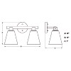 VAXCEL Vermont Matte Black and Nickel Bathroom Vanity Light Fixture White Glass - 4 of 4